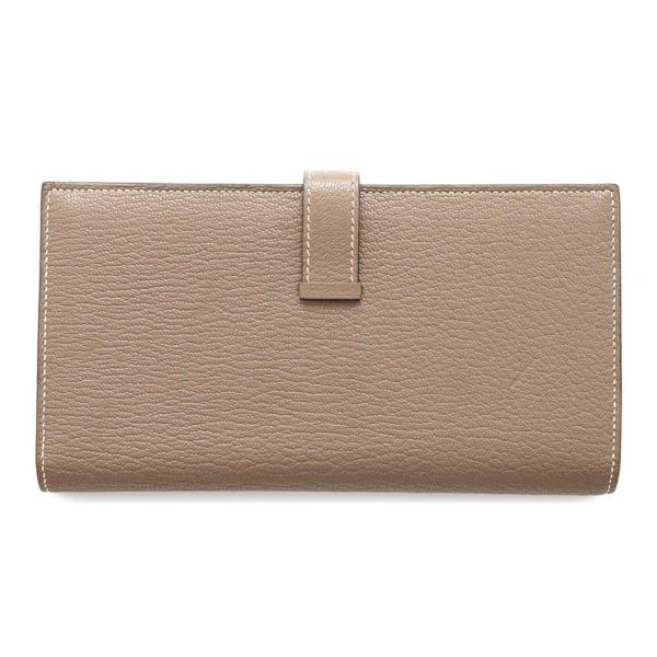エルメス 長財布 ベアンスフレ エトゥープ/シルバー金具 シェブルミゾル U刻印 HERMES 財布
