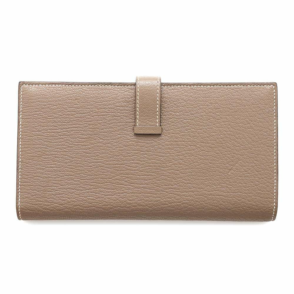 エルメス 長財布 ベアンスフレ エトゥープ/シルバー金具 シェブルミゾル U刻印 HERMES 財布