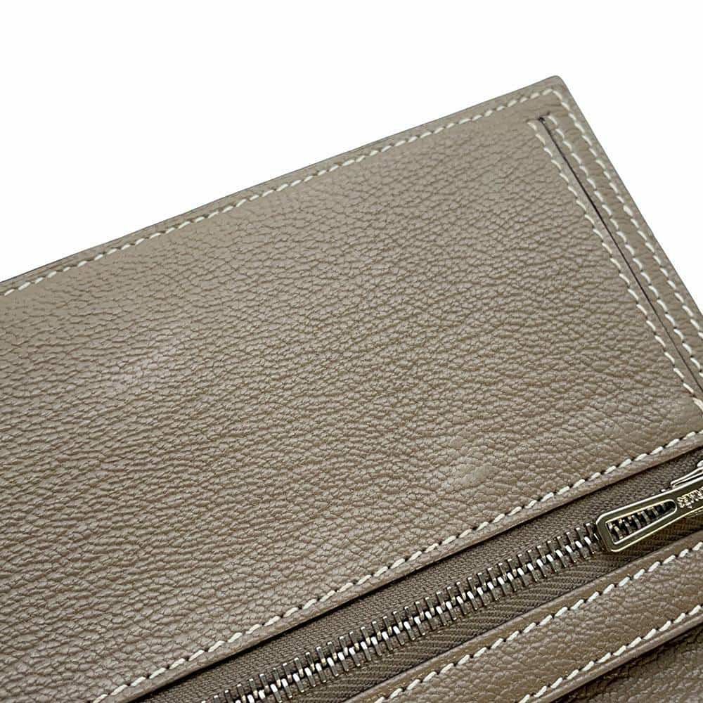 エルメス 長財布 ベアンスフレ エトゥープ/シルバー金具 シェブルミゾル U刻印 HERMES 財布