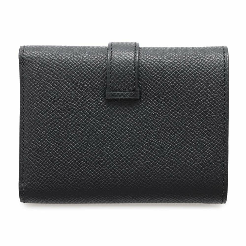エルメス 三つ折り財布 ベアンコンビネ ブラック/ゴールド金具 エプソン W刻印 HERMES 財布