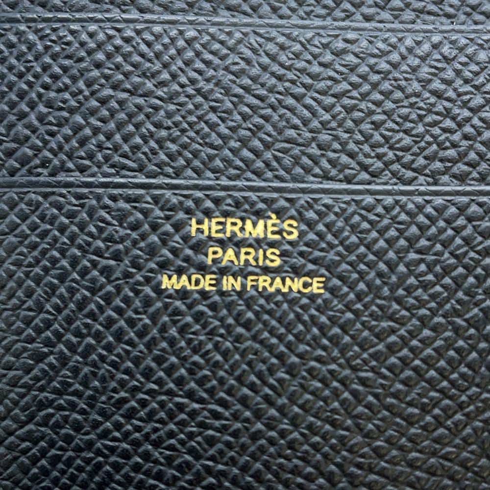 エルメス 三つ折り財布 ベアンコンビネ ブラック/ゴールド金具 エプソン W刻印 HERMES 財布