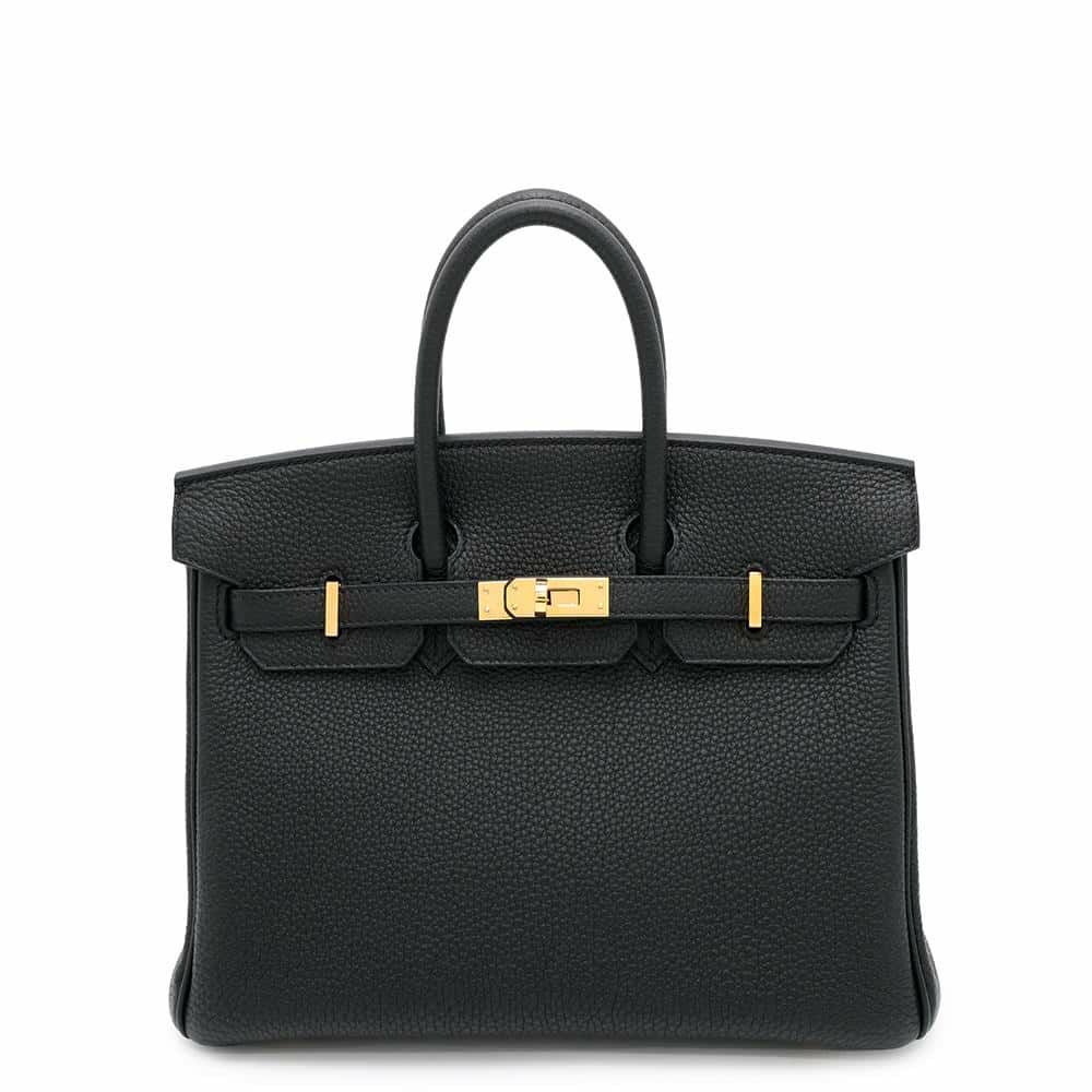 エルメス バーキン25 ブラック/ゴールド金具 トゴ U刻印 HERMES Birkin ハンドバッグ 黒