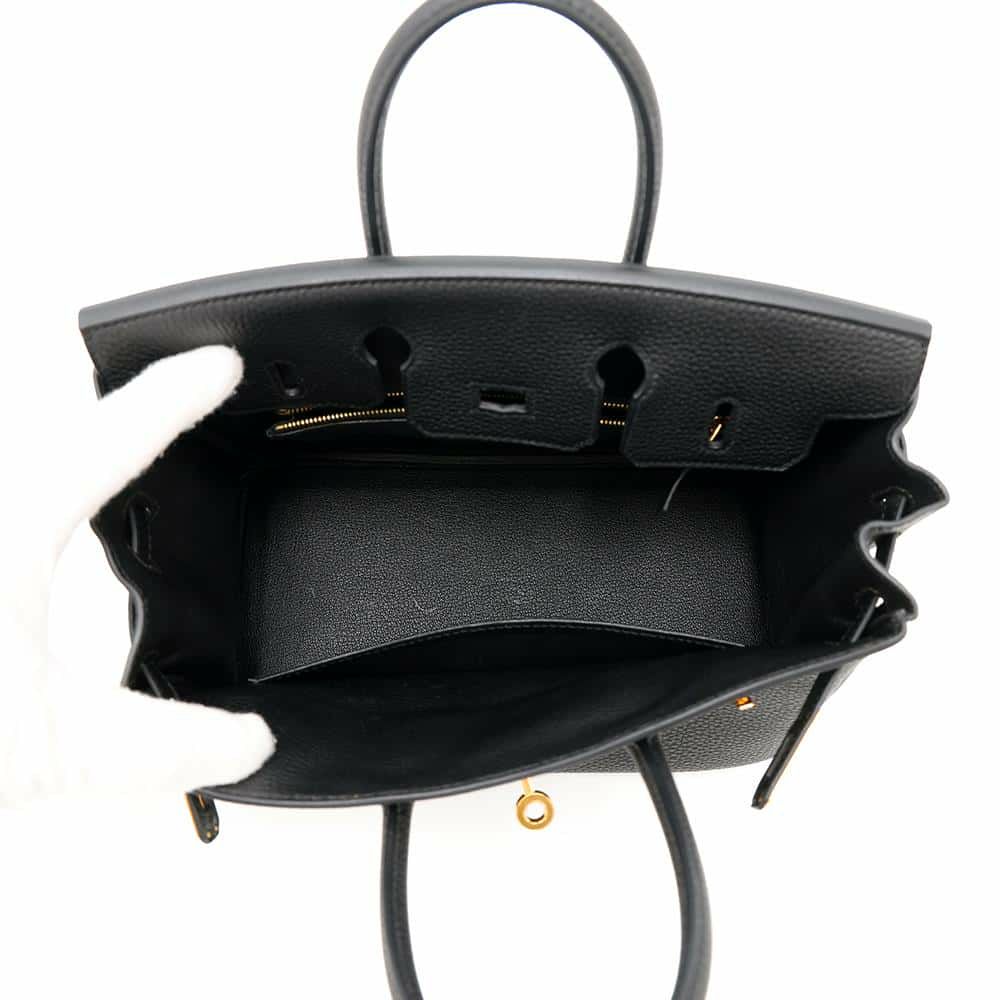 エルメス バーキン25 ブラック/ゴールド金具 トゴ U刻印 HERMES Birkin ハンドバッグ 黒