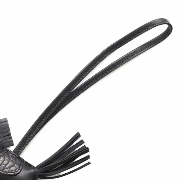 エルメス バッグチャーム ロデオPM タッチ ブラック ラムスキン/アリゲーターマット B刻印 HERMES 黒 ソーブラック