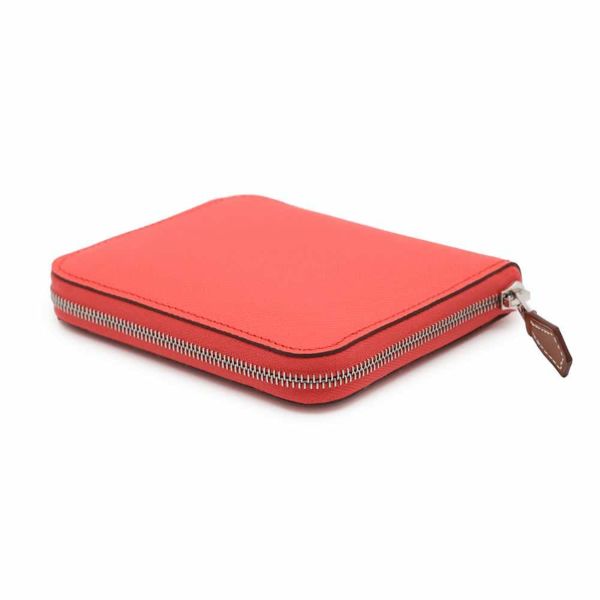 エルメス コインケース アザップコンパクト シルクイン ローズテキサス/シルバー金具 エプソン U刻印