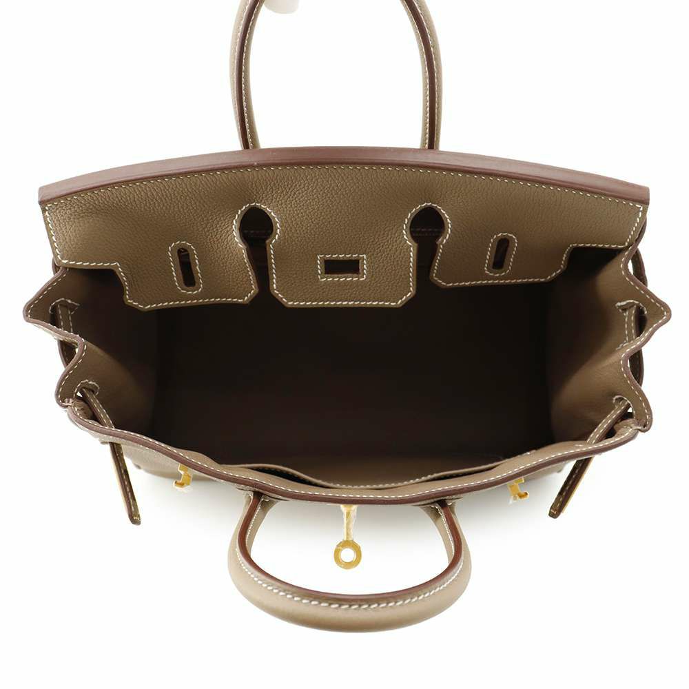 エルメス バーキン25 エトゥープ/マットゴールド金具 トゴ W刻印 HERMES Birkin ハンドバッグ