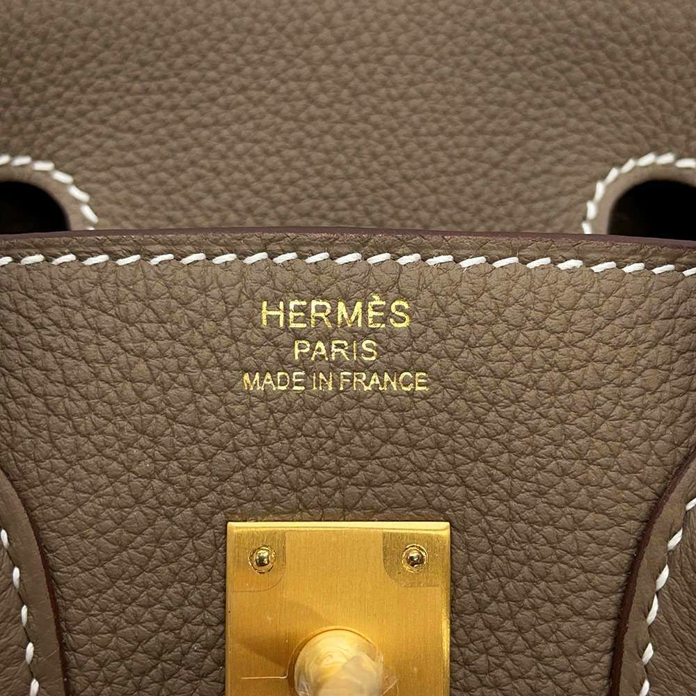 エルメス バーキン25 エトゥープ/マットゴールド金具 トゴ W刻印 HERMES Birkin ハンドバッグ