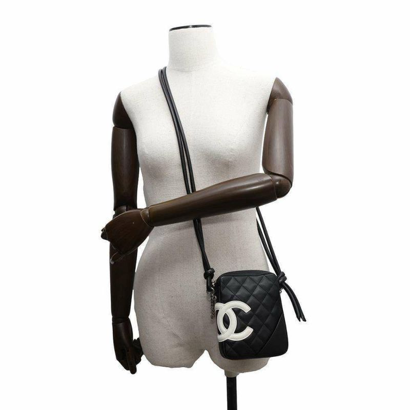 シャネル ショルダーバッグ カンボンライン スモール ココマーク カーフレザー A25177 CHANEL 黒