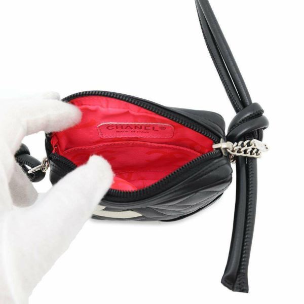 シャネル ショルダーバッグ カンボンライン スモール ココマーク カーフレザー A25177 CHANEL 黒