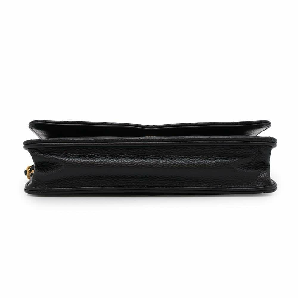 シャネル チェーンウォレット クラシック マトラッセ ココマーク キャビアスキン AP0250 CHANEL 財布 黒