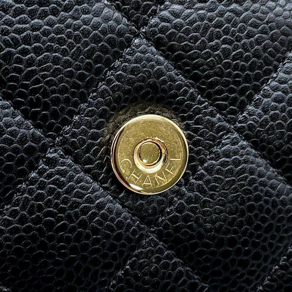 シャネル チェーンウォレット クラシック マトラッセ ココマーク キャビアスキン AP0250 CHANEL 財布 黒