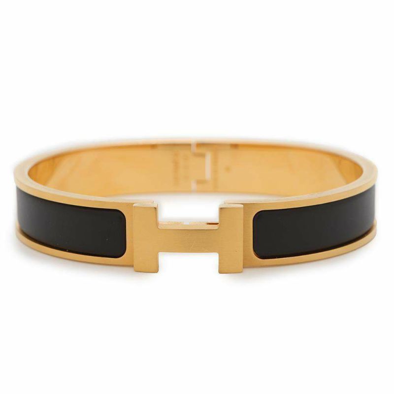 エルメス ブレスレット クリックH クリック クラック PM ブラック/ゴールド金具 HERMES アクセサリー 黒