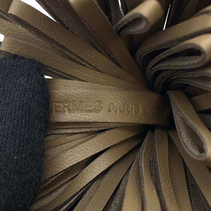 エルメス キーホルダー カルメン エトゥープ/シルバー金具 ラムスキン W刻印