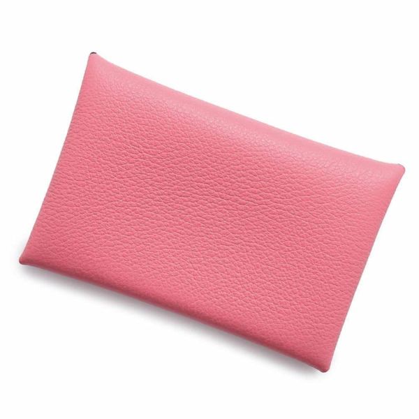 エルメス カードケース カルヴィ ローズアザレ エバーカラー W刻印 HERMES 名刺入れ