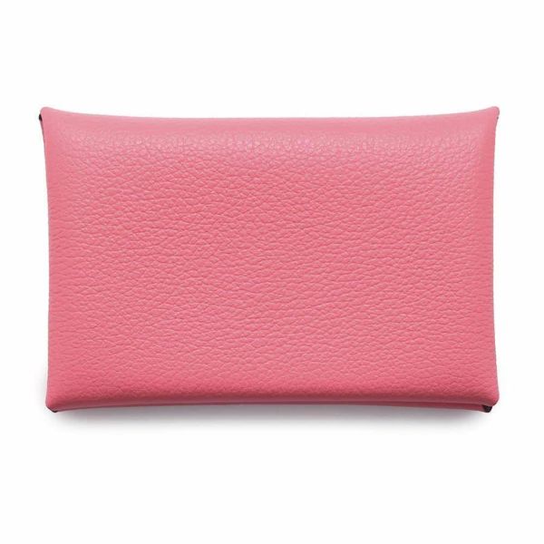エルメス カードケース カルヴィ ローズアザレ エバーカラー W刻印 HERMES 名刺入れ