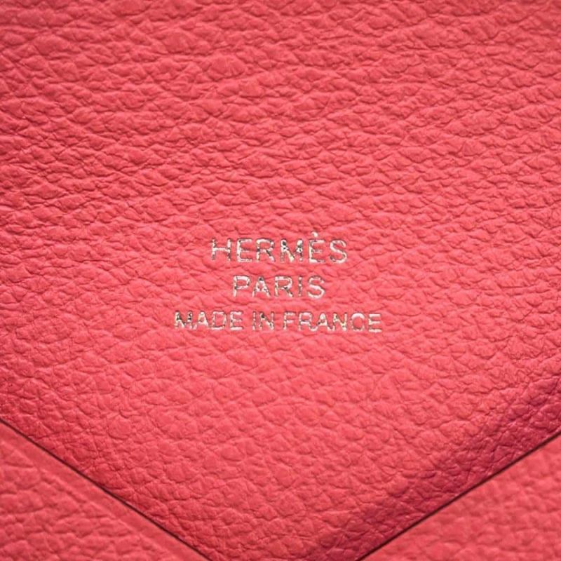 エルメス カードケース カルヴィ ローズアザレ エバーカラー W刻印 HERMES 名刺入れ