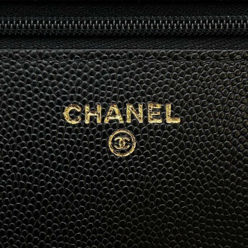 シャネル チェーンウォレット マトラッセ ココマーク ハート キャビアスキン CHANEL 財布 黒