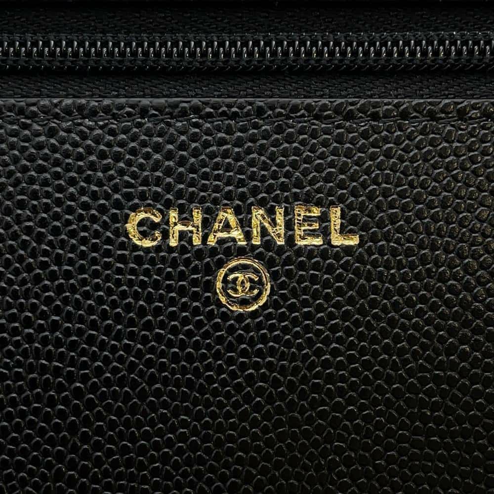 シャネル チェーンウォレット マトラッセ ココマーク ハート キャビアスキン CHANEL 財布 黒