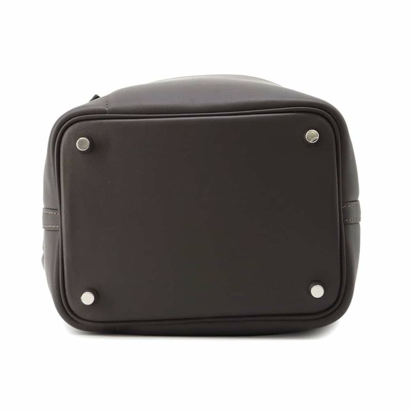 エルメス ハンドバッグ ピコタンロックPM ゴーチーム エベンヌ/シルバー金具 フェルト/スイフト W刻印