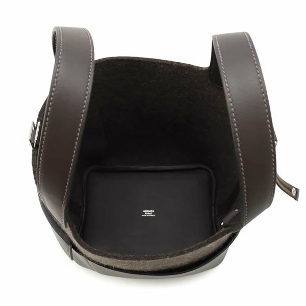 エルメス ハンドバッグ ピコタンロックPM ゴーチーム エベンヌ/シルバー金具 フェルト/スイフト W刻印