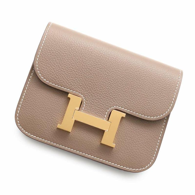 エルメス 財布 コンスタンス スリム エトゥープ/ゴールド金具 エバーカラー W刻印 HERMES 財布