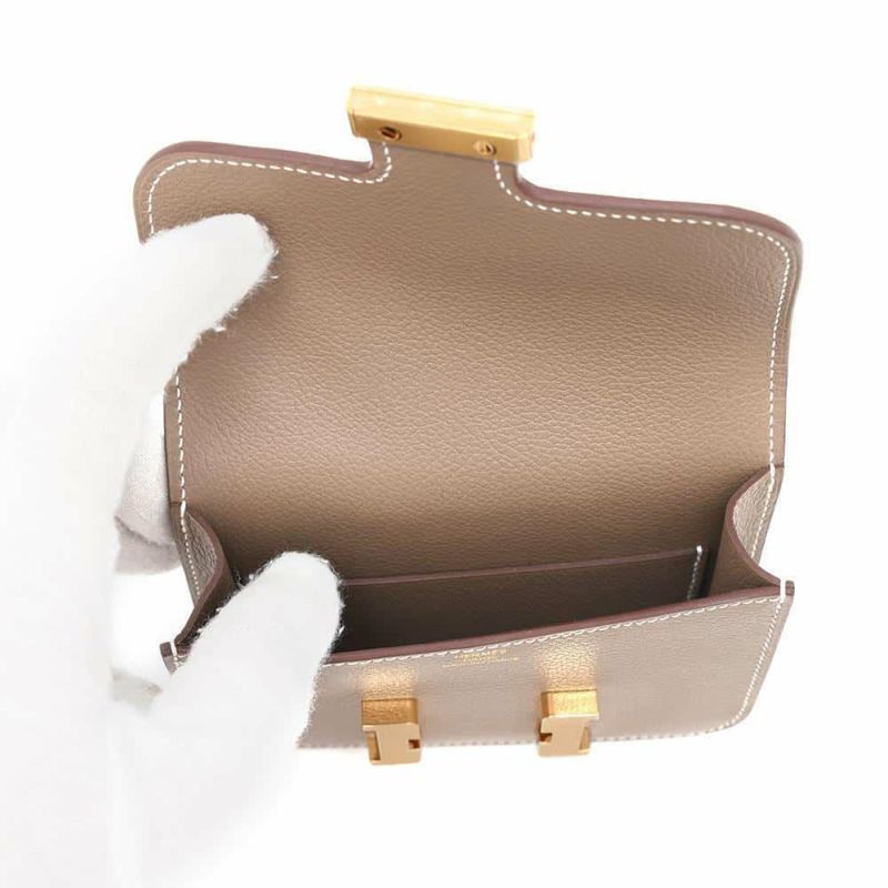 エルメス 財布 コンスタンス スリム エトゥープ/ゴールド金具 エバーカラー W刻印 HERMES 財布