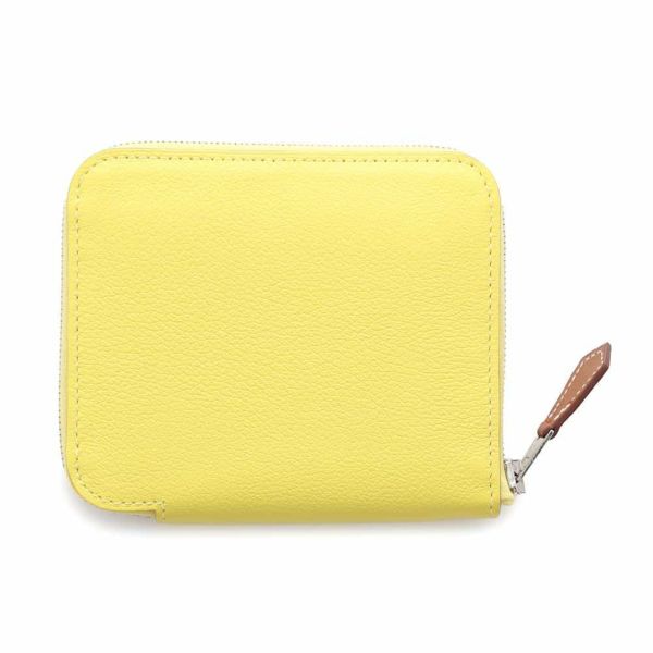 エルメス コインケース アザップコンパクト シルクイン ライム/シルバー金具 エバーカラー B刻印