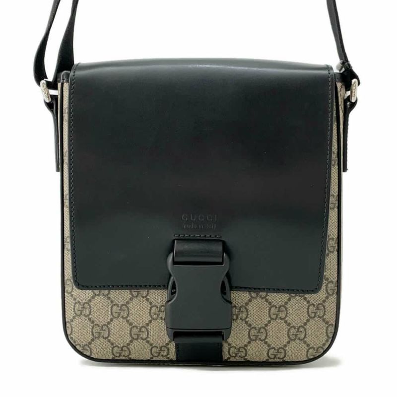 グッチ ショルダーバッグ GGスプリーム 473877 GUCCI メッセンジャーバッグ 黒