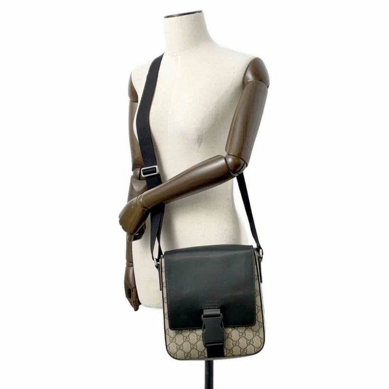 グッチ ショルダーバッグ GGスプリーム 473877 GUCCI メッセンジャーバッグ 黒