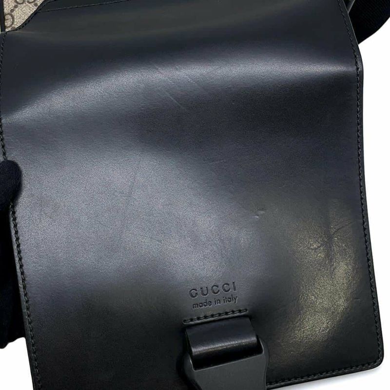 グッチ ショルダーバッグ GGスプリーム 473877 GUCCI メッセンジャーバッグ 黒