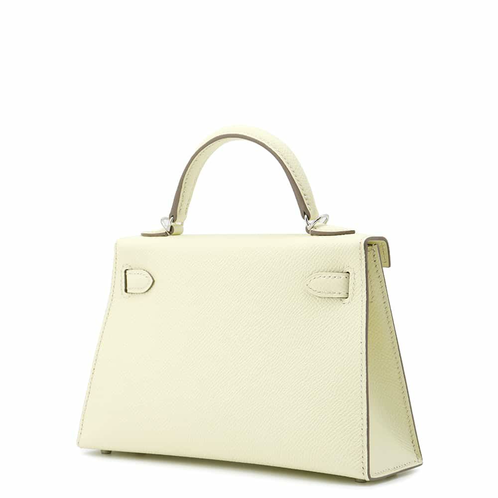 エルメス ハンドバッグ ミニケリードゥ 外縫い ジョーヌミルトン/エレクトラム金具 エプソン W刻印 2wayショルダー