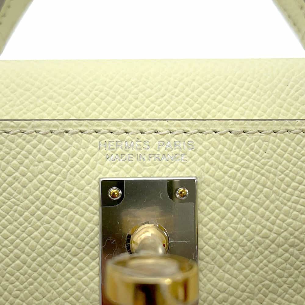 エルメス ハンドバッグ ミニケリードゥ 外縫い ジョーヌミルトン/エレクトラム金具 エプソン W刻印 2wayショルダー