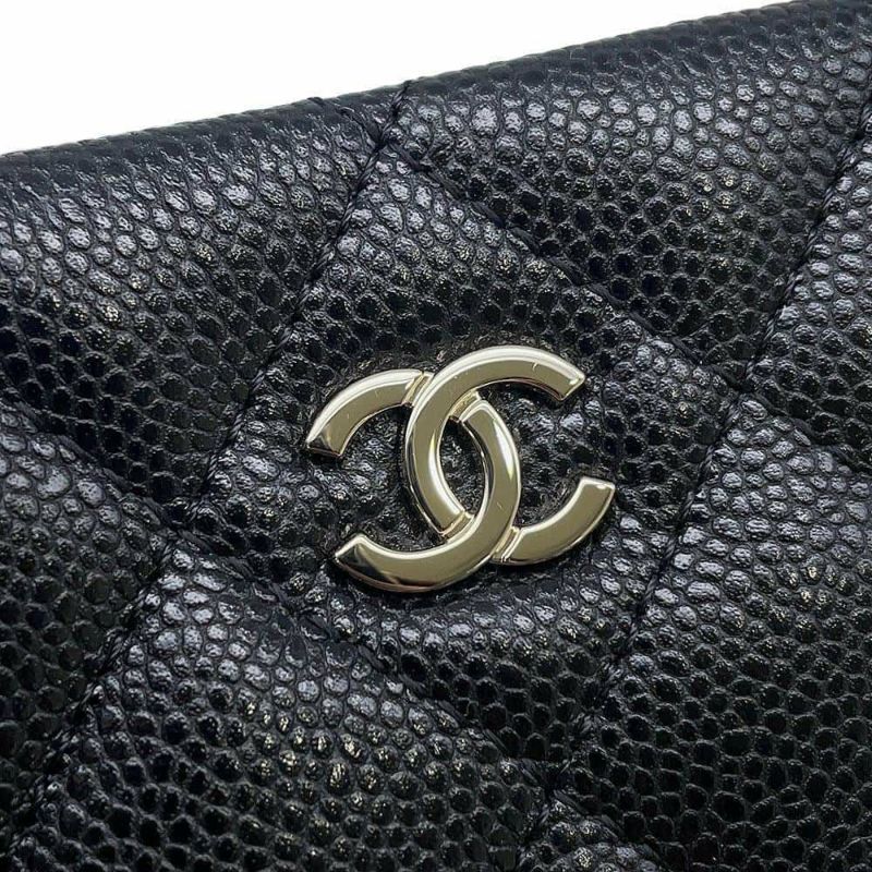 シャネル チェーンショルダーバッグ マトラッセ ココマーク キャビアスキン AP4422 CHANEL 黒