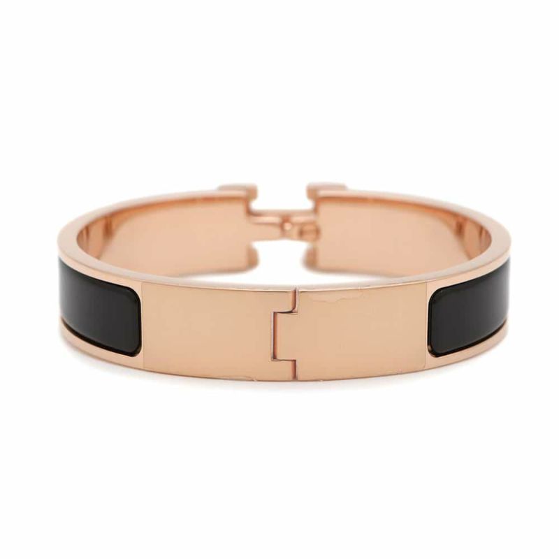 エルメス ブレスレット クリックH クリッククラックPM ブラック/ピンクゴールド金具 HERMES アクセサリー 黒