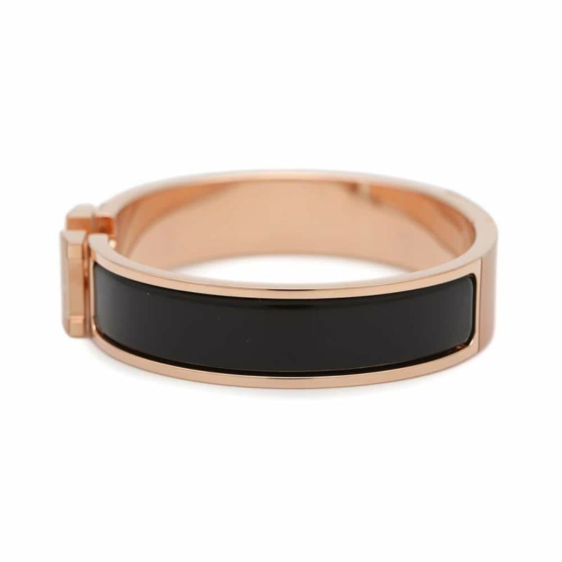 エルメス ブレスレット クリックH クリッククラックPM ブラック/ピンクゴールド金具 HERMES アクセサリー 黒