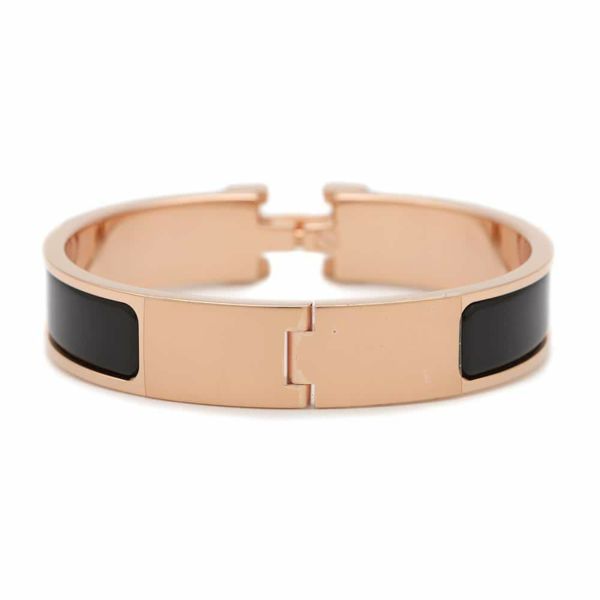 エルメス ブレスレット クリックH クリッククラックPM ブラック/ピンクゴールド金具 HERMES アクセサリー 黒