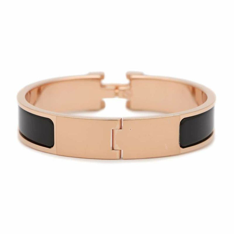 エルメス ブレスレット クリックH クリッククラックPM ブラック/ピンクゴールド金具 HERMES アクセサリー 黒