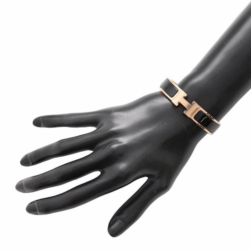 エルメス ブレスレット クリックH クリッククラックPM ブラック/ピンクゴールド金具 HERMES アクセサリー 黒
