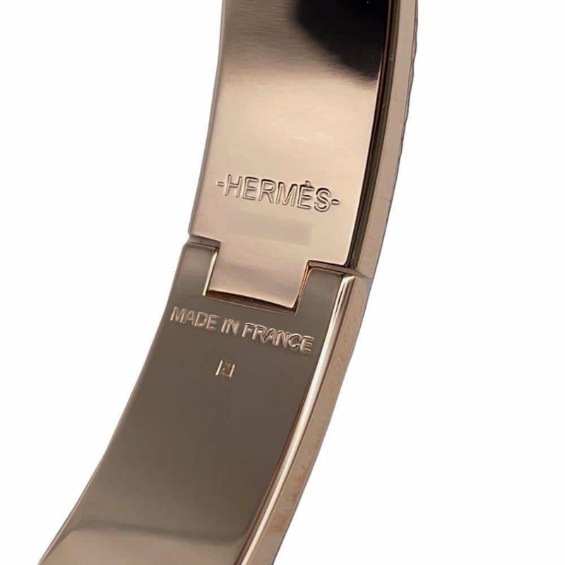 エルメス ブレスレット クリックH クリッククラックPM ブラック/ピンクゴールド金具 HERMES アクセサリー 黒