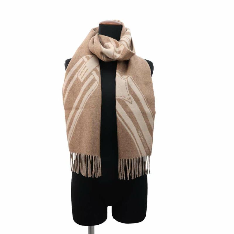 エルメス マフラー ジグザグのサングル カシミヤ HERMES メンズ