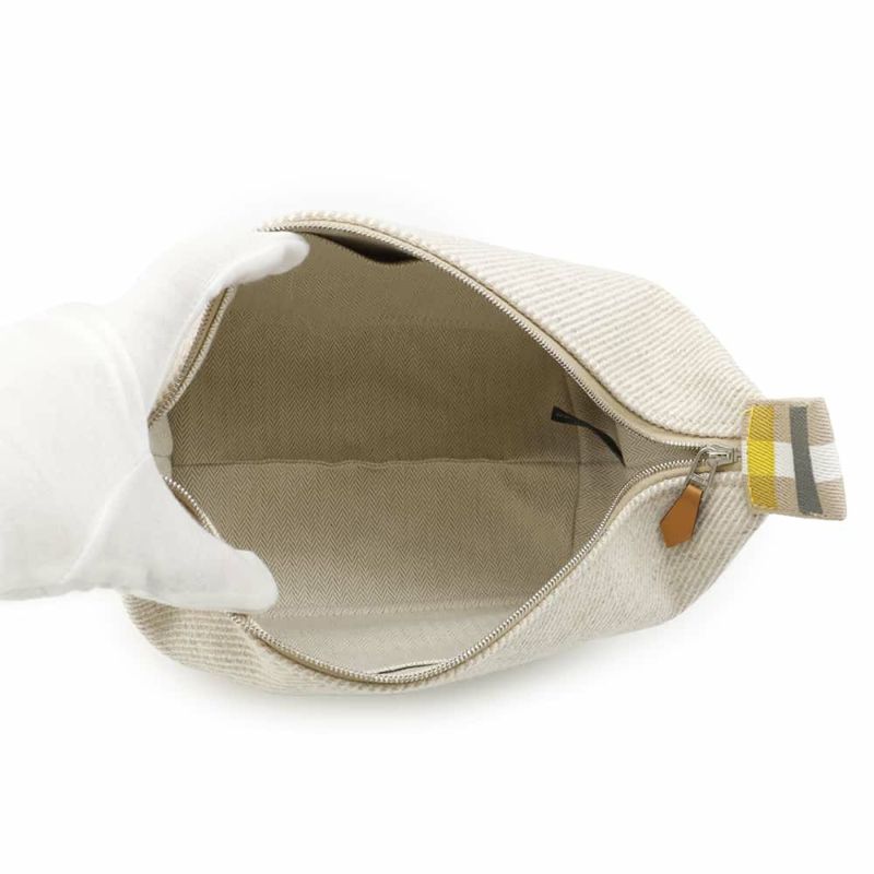 エルメス ポーチ ブリッド・ア・ブラックPM オ・カレ セージ/シルバー金具 キャンバス HERMES ポーチ