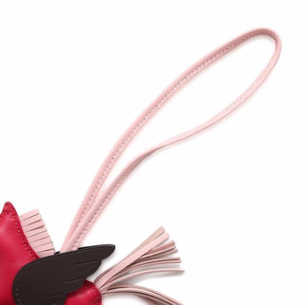 エルメス バッグチャーム ロデオPM ペガサス フランボワーズ/ローズサクラ/ルージュセリエ ラムスキン Z刻印 HERMES