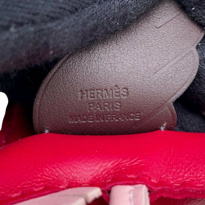 エルメス バッグチャーム ロデオPM ペガサス フランボワーズ/ローズサクラ/ルージュセリエ ラムスキン Z刻印 HERMES
