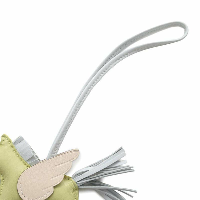 エルメス バッグチャーム ロデオPM ペガサス ジョーヌブルジョン/ブルーブリュム/ナタ ラムスキン Z刻印