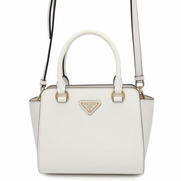 プラダ ハンドバッグ サフィアーノ ミニ 1BA380 PRADA バッグ ショルダーバッグ 白