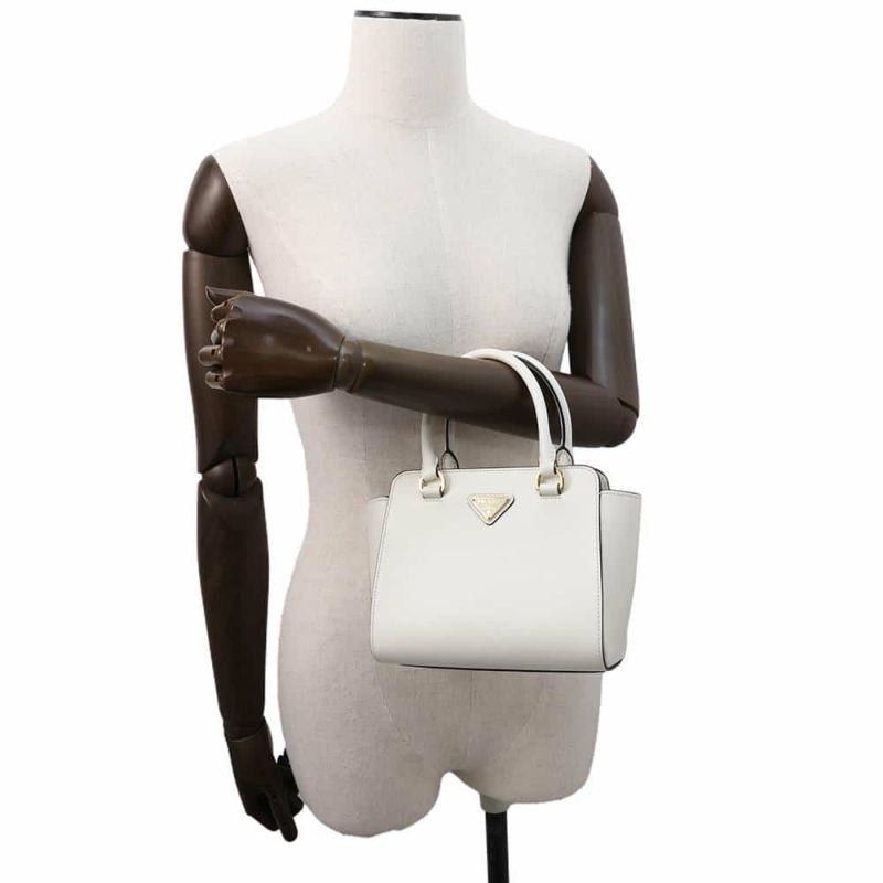 プラダ ハンドバッグ サフィアーノ ミニ 1BA380 PRADA バッグ ショルダーバッグ 白