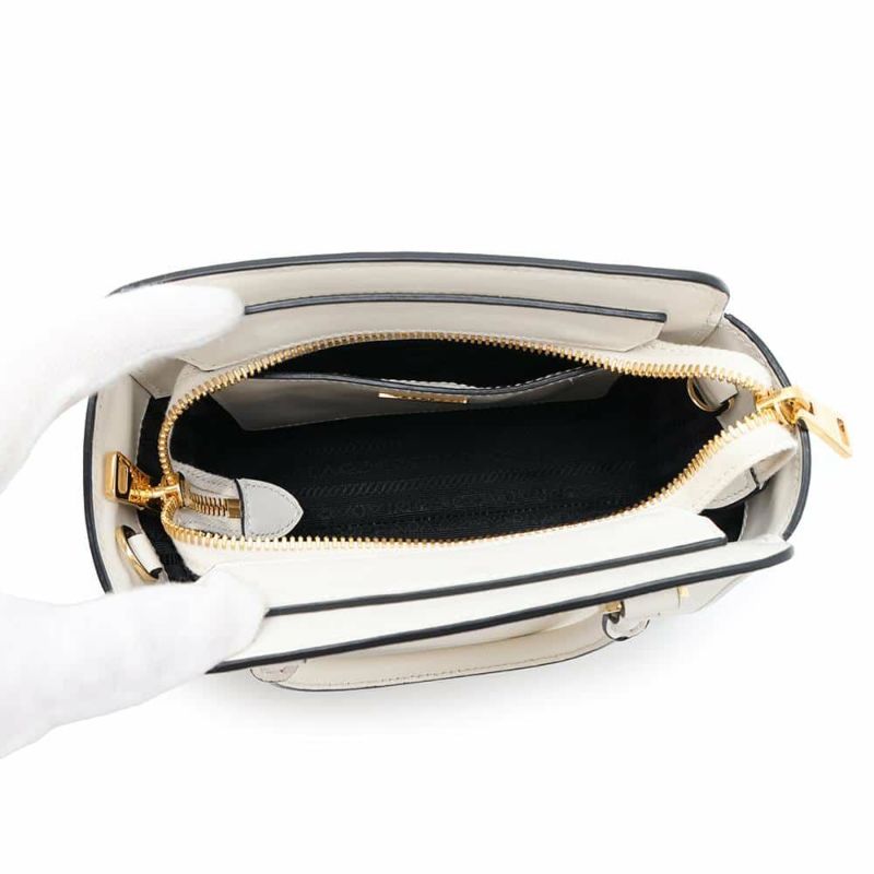 プラダ ハンドバッグ サフィアーノ ミニ 1BA380 PRADA バッグ ショルダーバッグ 白