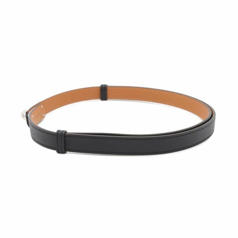 エルメス ケリーベルト ブラック/シルバー金具 エプソン W刻印 HERMES 黒