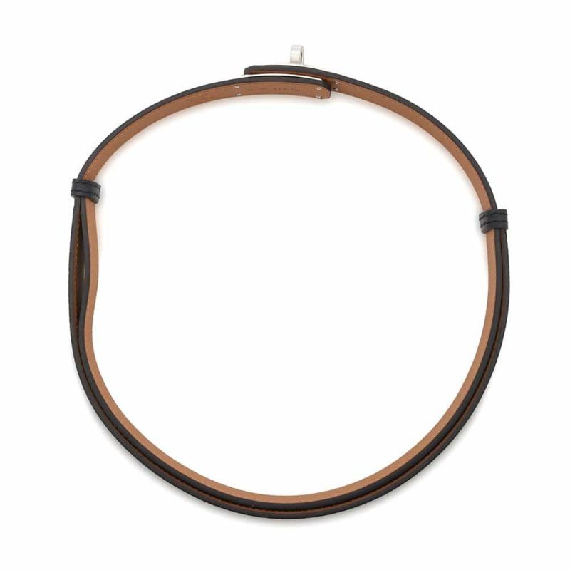 エルメス ケリーベルト ブラック/シルバー金具 エプソン W刻印 HERMES 黒