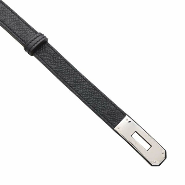 エルメス ケリーベルト ブラック/シルバー金具 エプソン W刻印 HERMES 黒
